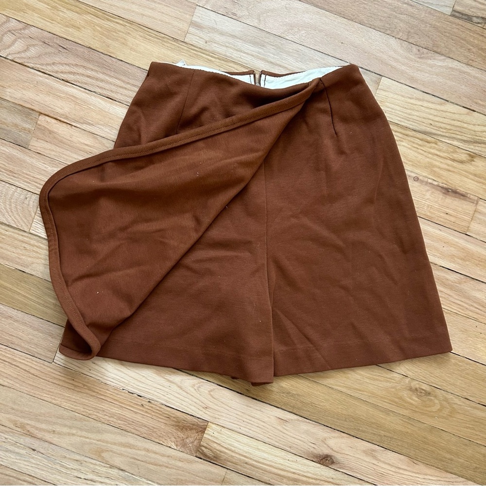 Vintage 60s Milk Chocolate Mini Skirt Shorts View 2